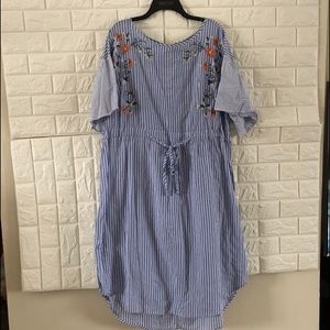 Striped Plus Tea Dress